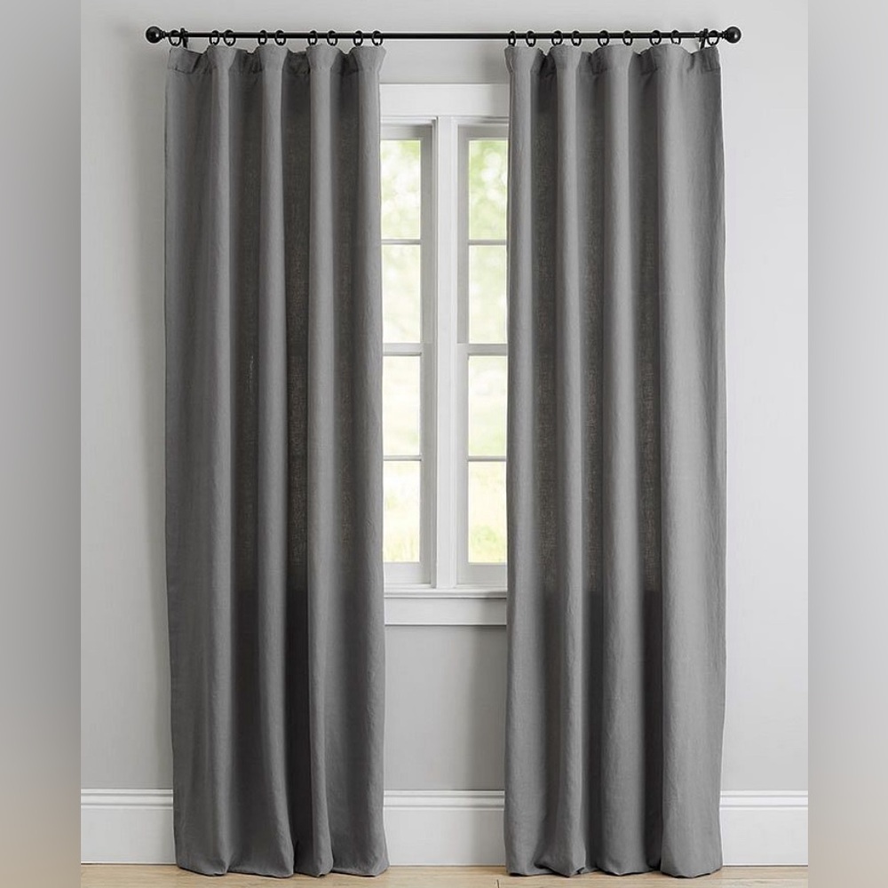 Pottery Barn Belgian Flax Linen Blackout Curtains 50x84